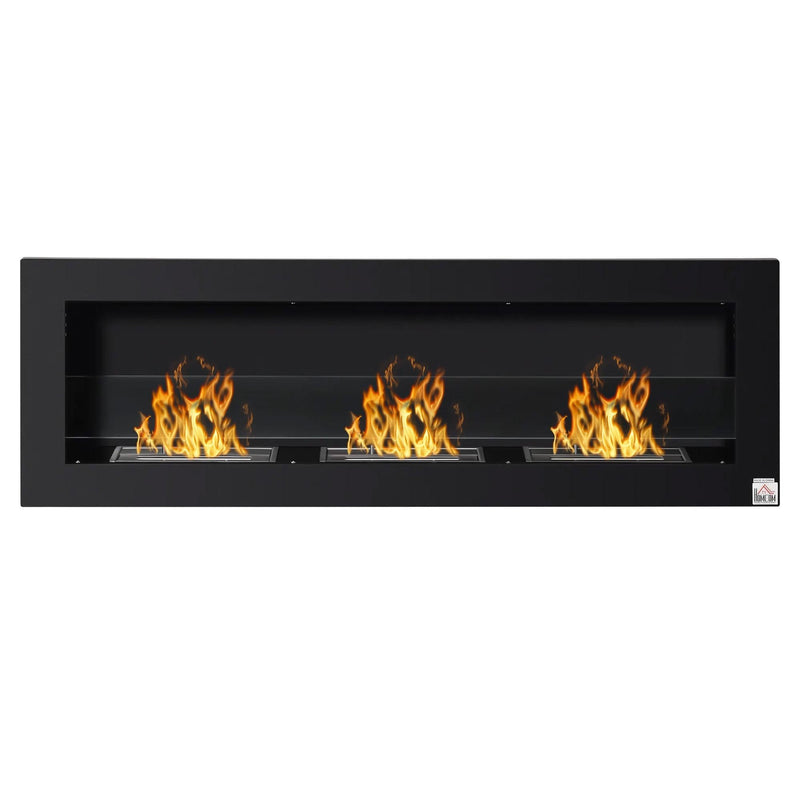 Camino a Bioetanolo da Parete 120x15x40 cm Nero