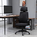 Sedia Operativa da Ufficio Reclinabile con Poggiatesta e Supporto Lombare 64x55x116-126 cm Nero 