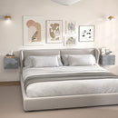 Set di 2 Comodini Sospesi Design Moderno 40x29x30 cm con 2 Cassetti Grigio Cemento 