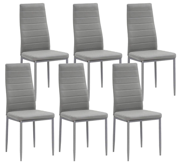 Set mit 6 Stühlen 42 x 40 x 82 cm aus grauem Kunstleder prezzo