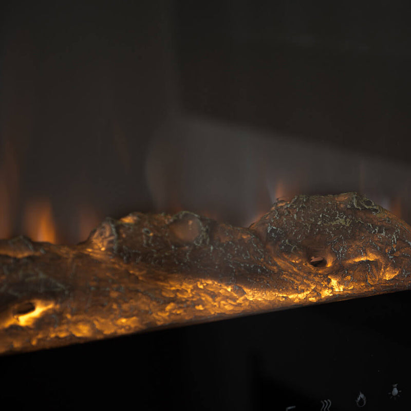 Camino Elettrico da Incasso Effetto Fiamma 101,6x14x54,6 cm 750W/1500W Nero 