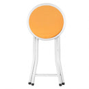 Sgabello Pieghevole da Campeggio Slim Ø30x45 h cm in Acciaio Arancione
