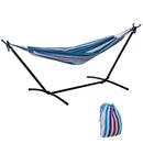 Amaca Autoportante con Supporto 298x117x105 cm Altezza Regolabile e Borsa di Trasporto in Metallo e Poliestere Bianco      