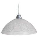 Sospensione D40 1xE27 Montatura Cromo Vetro Graffio Bianco E-Energy Ada