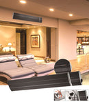 Stufa Elettrica ad Infrarossi da Parete Soffitto 104,5x17,7x6 cm 1500W con Telecomando Nero