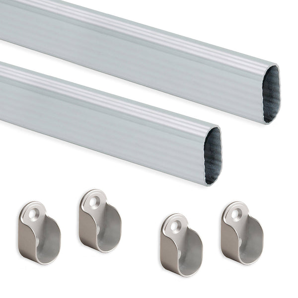 Set mit 2 Kleiderstangen für 95 cm lange Kleiderschränke aus matt eloxiertem Emuca-Aluminium prezzo