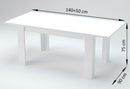 Tavolo Allungabile 90x140/190x75 cm Jesi Bianco Lucido e Cemento