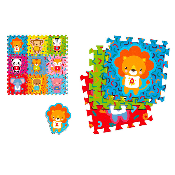 online Tappeto Puzzle 9pz per Bambini Componibile Animali Multicolore