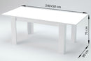 Tavolo Allungabile 90x140/190x75 cm Jesi Larice bianco
