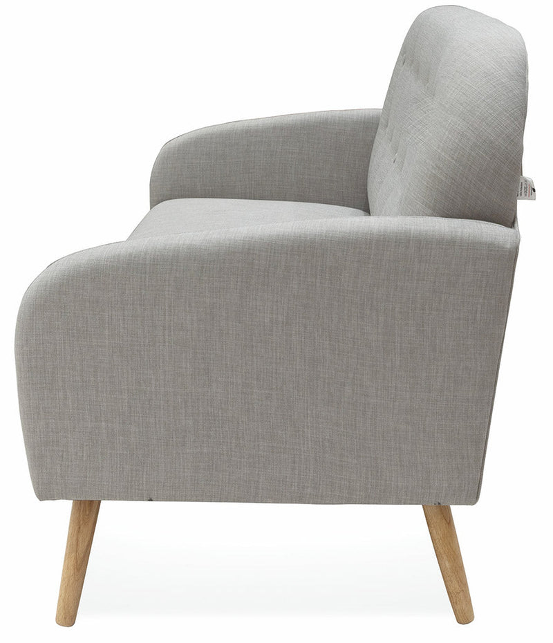 Divano 2 Posti 137x75x89 cm in Tessuto Soriani Grigio Chiaro