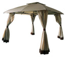 Gazebo da Giardino 3x3m in Acciaio e Poliestere Beige