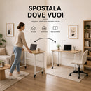 Tavolo Scrivania Pieghevole 100x50x75 cm con 4 Ruote con Freno in MDF e Ferro      