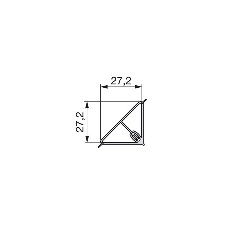 Alzatina Triangolare per Piano Cucina 4,7m in Plastica Emuca Anodizzato Satinato