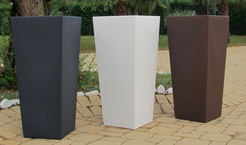 Vaso 34x86 cm in Resina Arkema Quadro 86 Dove Grey