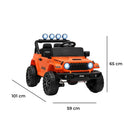 Macchina Elettrica per Bambini Licenza Jeep Wrangler Rubicon 12V con Sedili in Pelle e Telecomando Arancione 