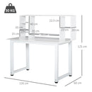 Scrivania con Scaffale 120x60x125 cm in Legno Bianco