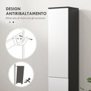 Mobile a Colonna da Bagno Salvaspazio con 2 Armadietti e Cassetto 30x28x180 cm Nero e Bianco 