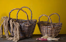 Set 2 Cesti Ovali in Vimini con Manici Larghezza 45 cm
