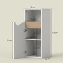 Mobiletto Bagno 30x30x71,5 cm con Armadietto con Anta Ammortizzata e Vano Aperto in Legno Bianco e Legno      