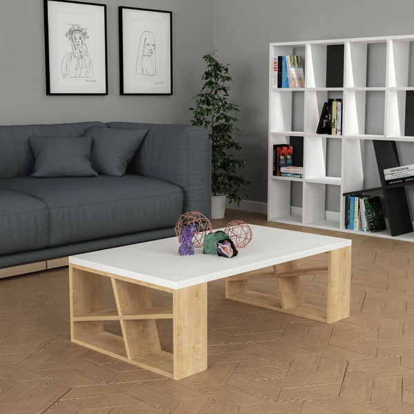 Tavolino da Soggiorno 105x60x40 cm in MDF Honey Bianco Rovere online