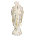 Angelo in Resina bianco oro con lanterna cm 15x11xh40