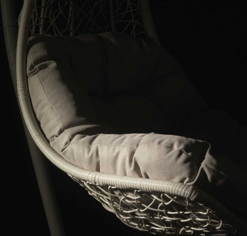 Dondolo Pensile da Giardino 80x69xh200 cm con Cuscini Triton Bianco