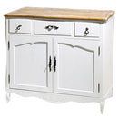 Credenza in Legno 2 Ante 3 Cassetti 95x45x88cm Country Bianca