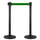 2 Gardinenstangen 3 Meter aus mattschwarzem Metall Ø36x101 cm grünes Band