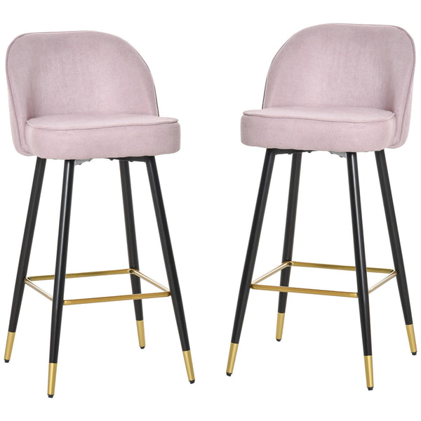 prezzo Set mit 2 Barhockern 55 x 44,5 x 101 cm aus rosa Polyester