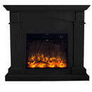 Camino Elettrico da Pavimento 113,7x102,2x28,2 cm Effetto Fiamma 1500W Sined Cetona Nero