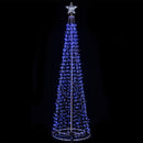 Albero di Natale Luminoso Ø80x280 cm 753 LED con 8 Giochi di Luce da Esterno in Metallo Blu      