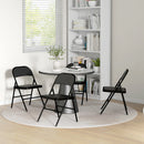 Set 2 Sedie Pieghevoli Imbottite 45x46x78 cm in Finta Pelle PU e Metallo Nero      