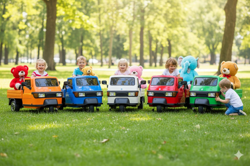 Macchina Elettrica per Bambini Licenza Piaggio Apecar 12V Blu