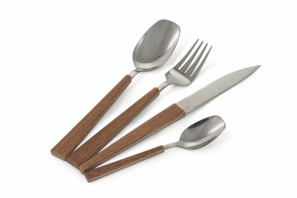 Service-Set Besteck 24-teilig in Stahl Villa d'Este Home Tivoli Wood sconto