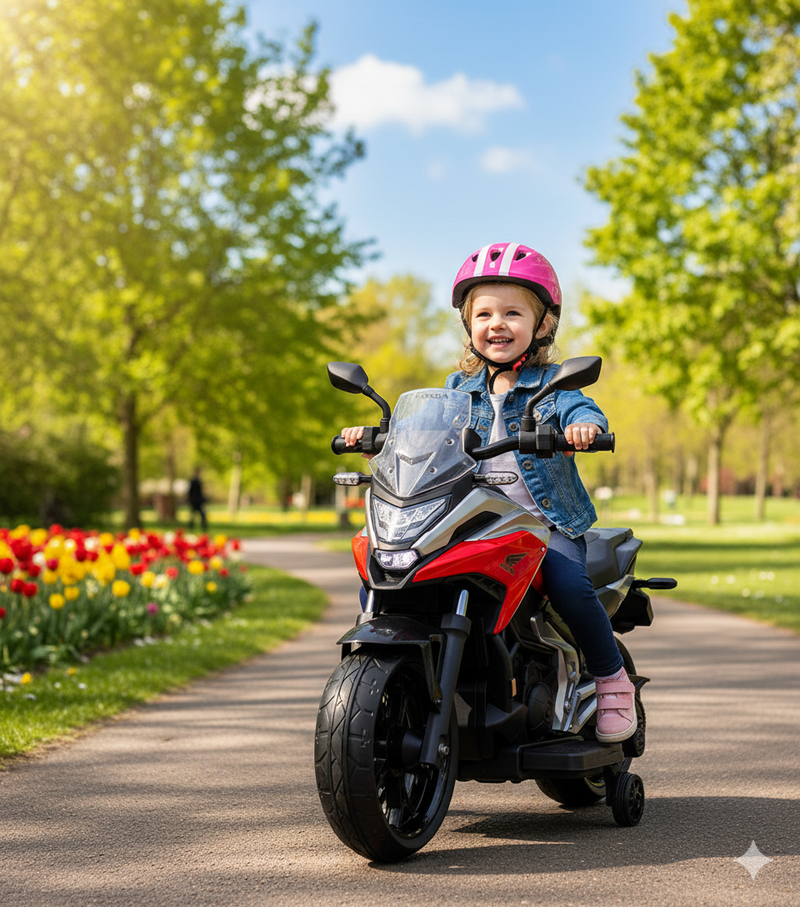 Moto Elettrica per Bambini 12V con Licenza Honda NC 750 Rosso