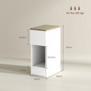 Comodino con Cassetto e Ripiano in Legno 20x30x50 cm Bianco   