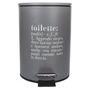 Pattumiera "Toilette" 3 Litri Ø17x23,5 cm in Plastica VdE Tivoli 1996 Grigio