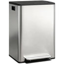 Pattumiera a Pedale con 2 Scomparti da 30L Coperchio Ammortizzato e Secchi Rimovibili in Acciaio Inox Argento      