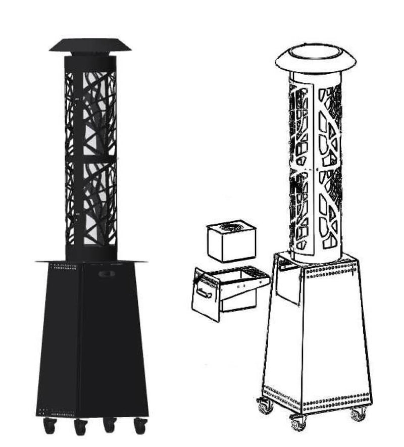 Stufa da Esterno Fungo a Bioetanolo 8 kW in Acciaio Vannini Gaia Grigia