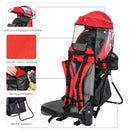 Zaino Porta Bimbo Pieghevole 38x77x87,5 cm per Trekking in Tessuto Oxford Rosso