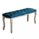 Panca Misty in Velluto Blu 110x36x47 h cm in Legno Blu