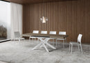 Tavolo Allungabile 120-380x90x77 cm Volantis Tortora Telaio Bianco 