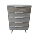 Cassettiera 5 Cassetti 60x40x95 h cm in Legno di paulownia Tortora