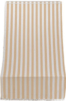 Tenda da Sole per Sormonto in Poliestere con Anelli Ranieri a Strisce Beige Varie Misure