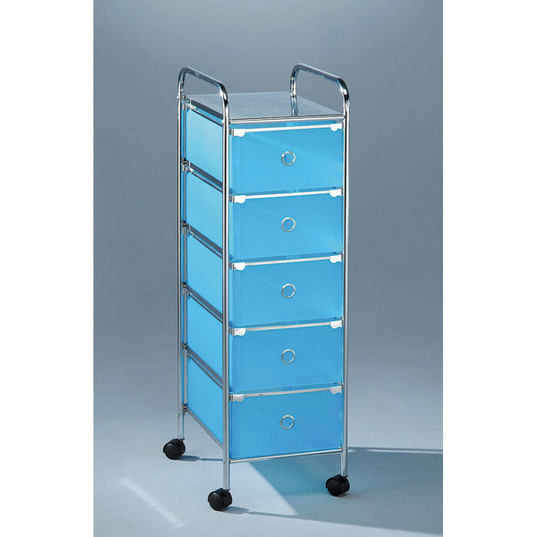 Stahl Kommode 5 Schubladen in PVC 30,5x37x98cm Fumer Getty Blue sconto