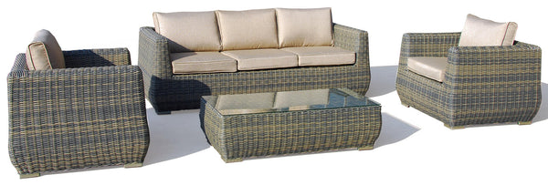 Garten-Lounge-Set aus Polypropylen-Sofa, 2 Sesseln und Bauer-Portofino-Couchtisch sconto