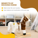 Cavallo a Dondolo per Bambini 68x26x62 cm con Suoni in Peluche Marrone