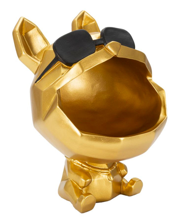 acquista Cane Svuota Tasche 17x23,5x17 cm in Poliresina Oro/Nero