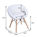 Sedia Imbottita in Similpelle e Legno Bianco 52x45.5x64 cm 
