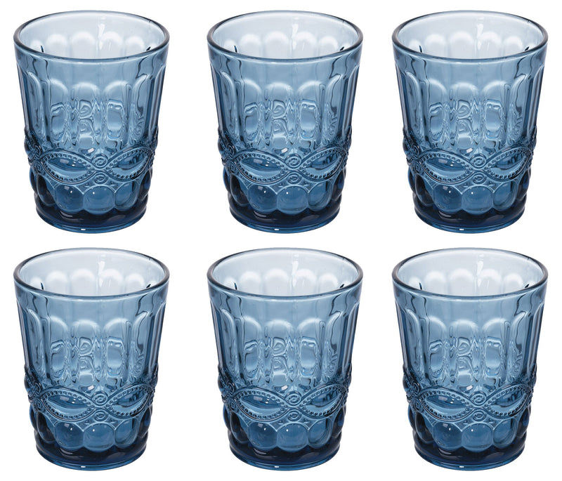 Set 6 Bicchieri Acqua Nobilis in Vetro VdE Tivoli 1996 Blu